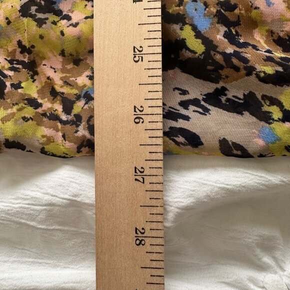 Sapphire Silhouette Womens 3X Sheer Watercolor Artsy Blouse Tie V-Neck Boho - Picture 6 of 6